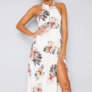Cupshe White Floral Maxi Dress